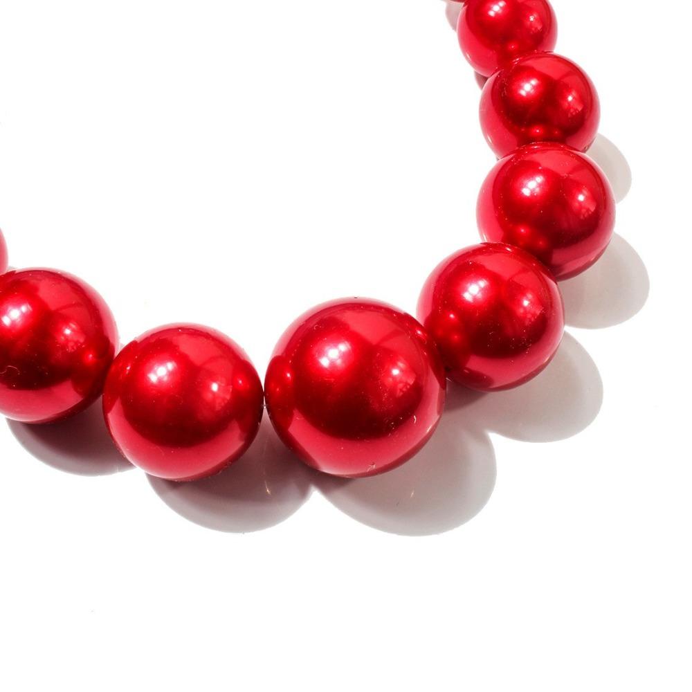 Elegant Large Pearl Necklace Set Exaggeration Neck Jewelry Big Ball Beads Chain Choker  Wedding