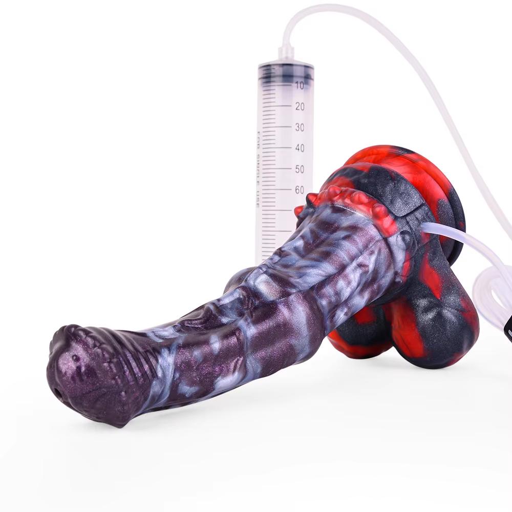 Horse Squirting Dildo Anal Plug Silicone Ejaculation Penis Fantasy Sex Toys for Women Men BDSM G-spot Prostate Massage Large-sized Dildos Masturbator