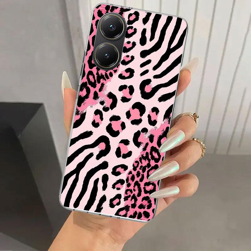 Pink Leopard Print Phone Case for Xiaomi Poco X5 X6 X7 Pro F7 Ultra M7 Redmi 15 15C 13 13C 12 12C 10 10A 10C 9 9A 9C 9T Shell Po