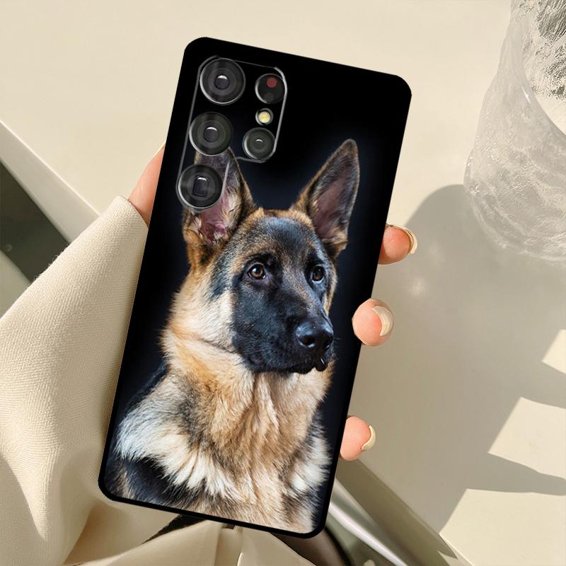 Cartoon German Shepherd Dog Case For Samsung Galaxy S23 Ultra S21 S22 S24 S25 Ultra S9 S10 Plus S25 FE S20 FE Back Cover
