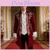 Gothic Victorian Tuxedo Jacket For Men With Jacquard Fabric For Stage Performances