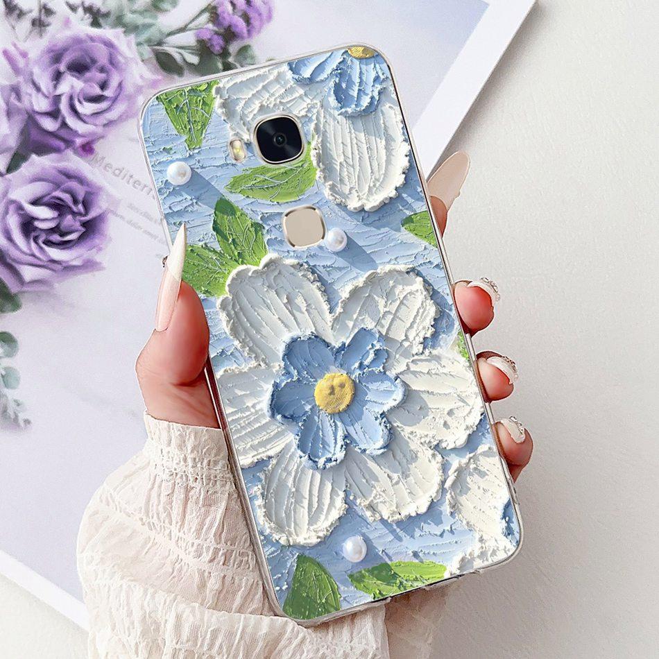 For Huawei Honor 5X GR5 2015 2016 KII-L21 L22 Elegant Floral Butterfly Phone Case For Honor5X KIW-L22 Soft Silicone TPU Cases