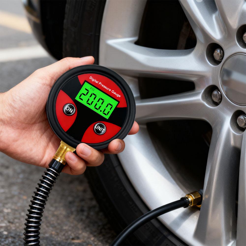 New 1/8 Digital Tire Pressure Gauge LCD Backlight LED Digital Tire Pressure Gauge Pressure Gauge for Car Pressure Tester