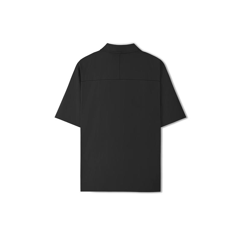 Skechers Solid Color Casual Fashion Versatile Quick-Dry Sun Protection Short Sleeve Polo Shirt Men Tops Deep-Night-Black L225M040-03B6