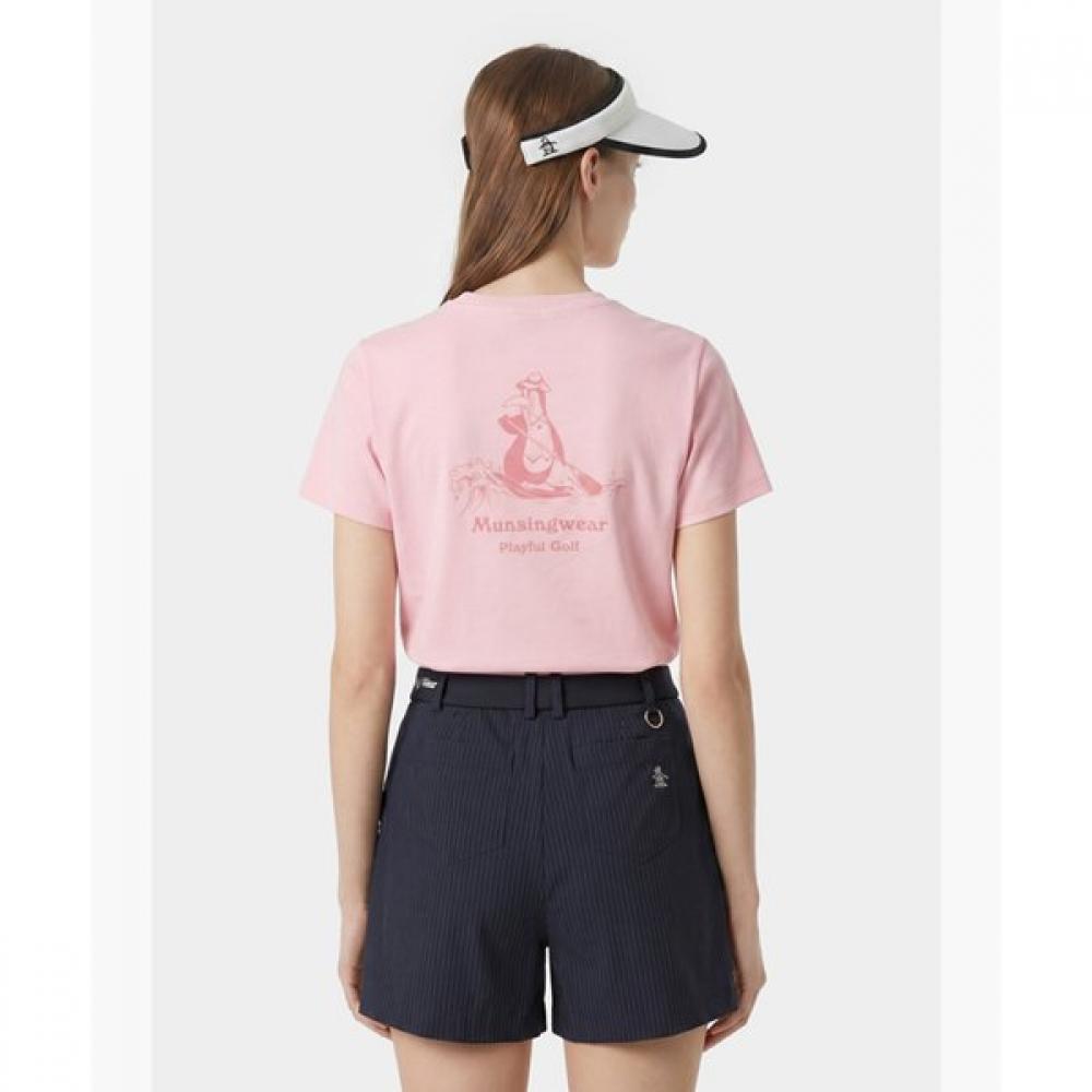 Munsingwear Women Round T shirT One poinT Pink mr222lTs4c