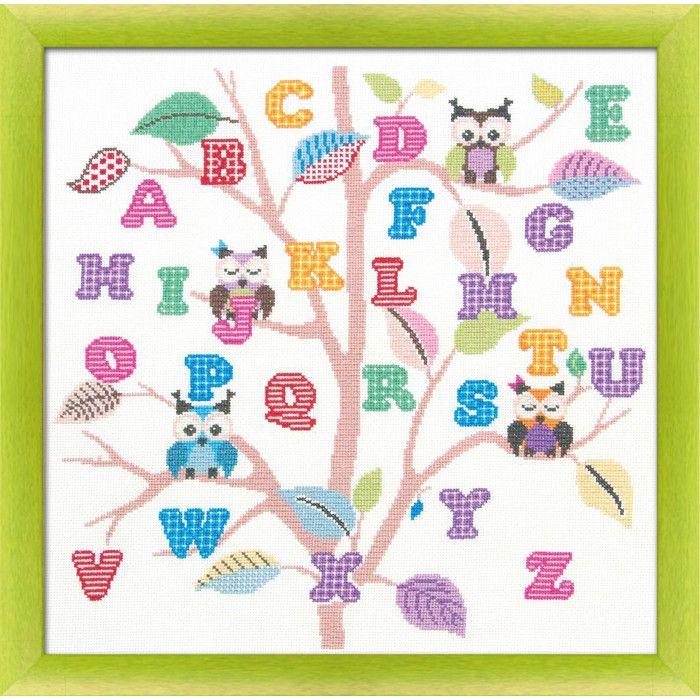 Kit Point de Croix ABC Arbre aux Chouettes