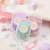 Macaron Color Stationery Set: Paper Clips, Ticket Clips, Stapler, Thumbtacks, and Binder Clips