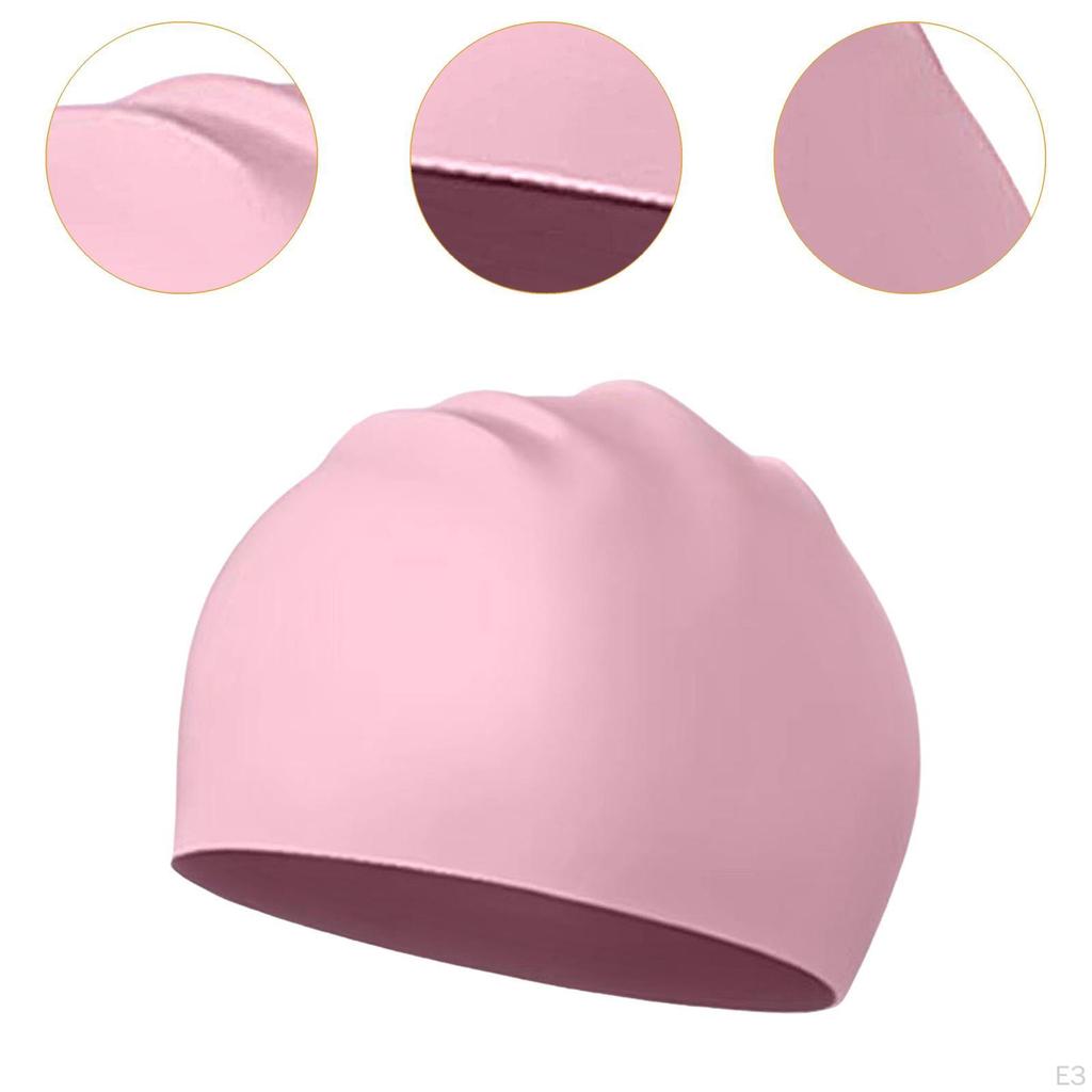 Silicone Swim Cap Bathing Hat Shower for Long and Short Hair Men Women Beach