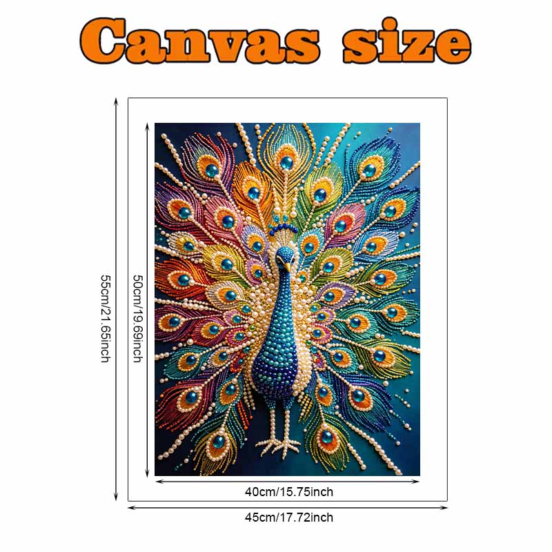 Pearl Art Painting Kit for Adults and Beginners, Elegant Peacock Sparkling Painting Craft Home Wall Decor Handmade Gift for Room Decoration