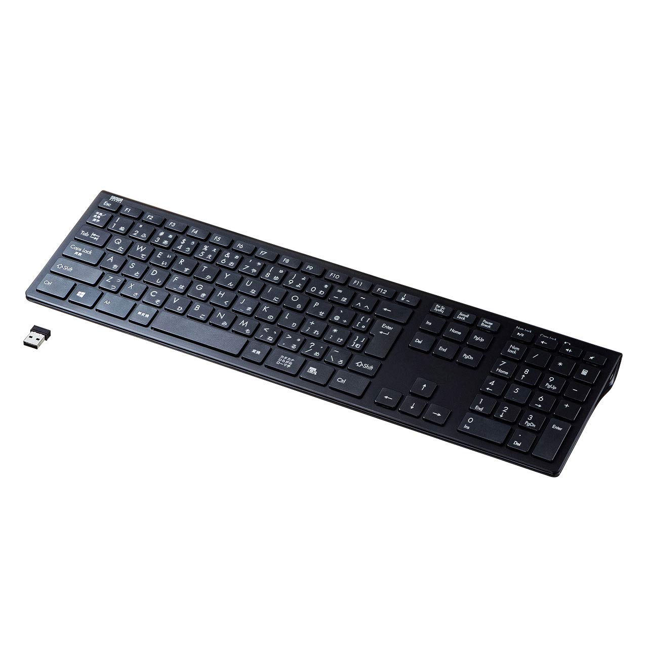 

Sanwa Supply Wireless Slim USB Japanese 112 Keyboard, Connection, Layout, Keys, Pantograph, Black, SKB-WL33BK