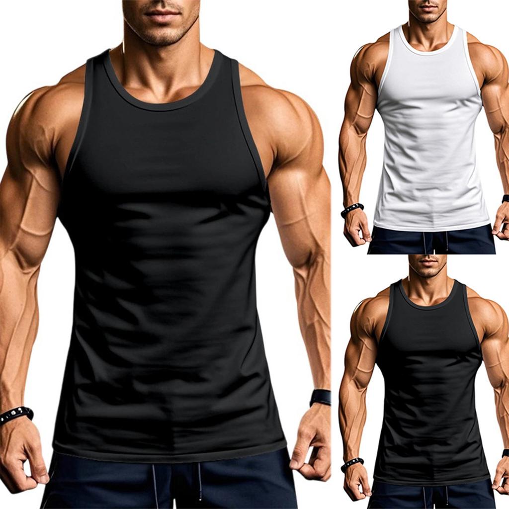 Men'S Slim Fit Casual Sleeveless Base Shirt, Fitness Outdoor Vest