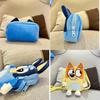 Adorable Blue And Yellow Plush Dog Sling Bag For Kids Stylish Velvet Crossbody Purse