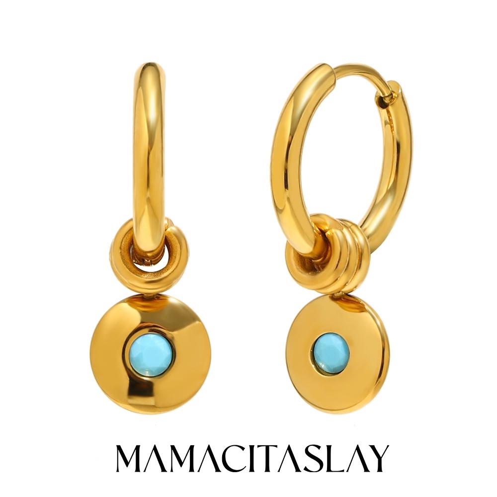 

MamacitaSlay 316L Stainless Steel Multi Colored Zircon Hoop Earrings 18K Gold Plated Waterproof Jewelry Women s Minimalist Gifts