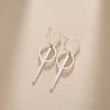 Round Long Tassle Drop Earring for Women Stainless Steel Minimalist Stud Earrings Trendy Geometric Wedding Jewelry Gift