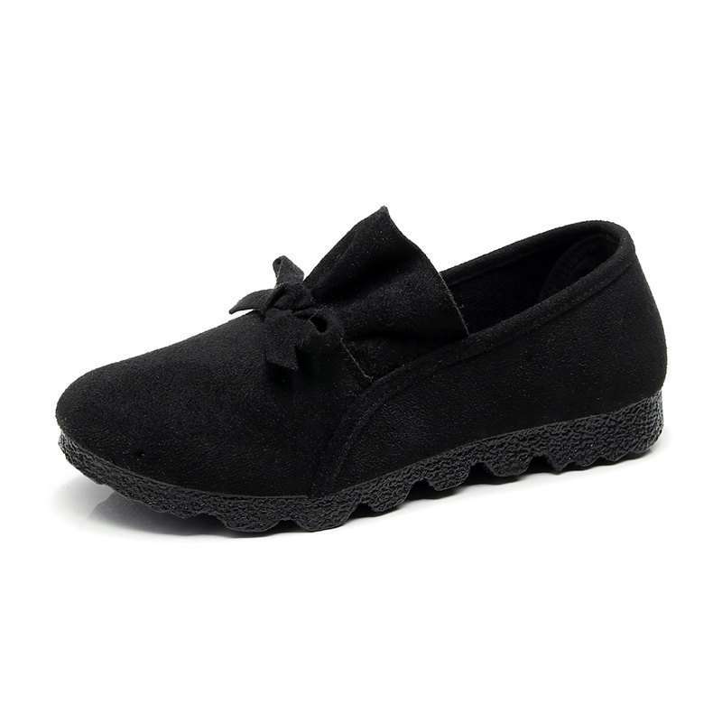 2019 new spring and autumn old north cloth shoes women's shoes single shoes Doudou shoes maternity shoes mother shoes hotel shoes black