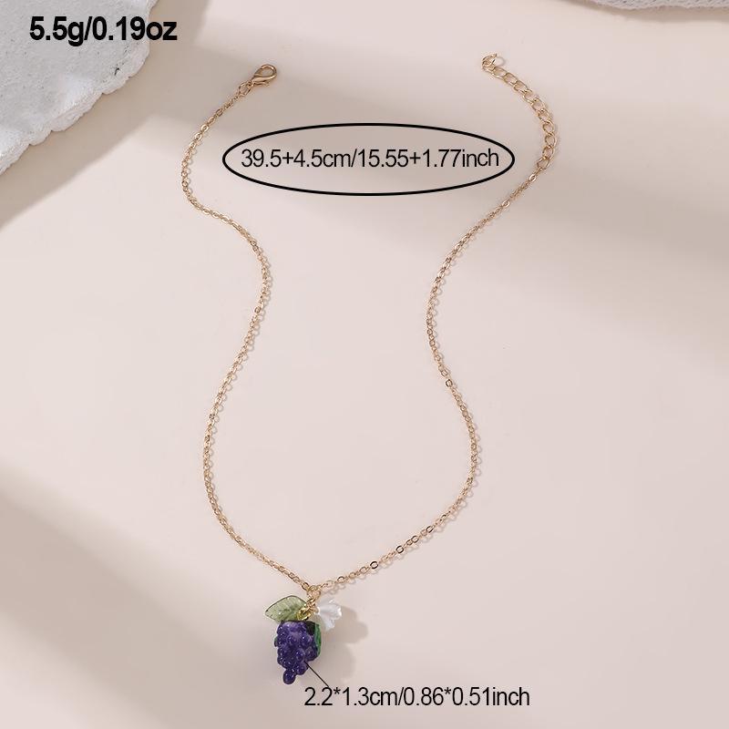 Gold-Plated 3D Fruit Pendant Necklace Suitable For Everyday Wear Birthday/Holiday Gift