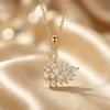 Luxury Swan Pendant Necklace for Women, Cubic Zirconia Inlaid Copper Charm, Gold Silver Plated Stainless Steel Chain, Elegant Jewelry