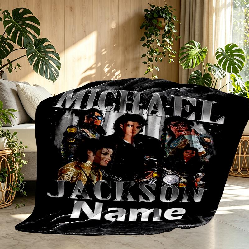 Coperta Personalizzata con Nome Michael Jackson, Arredamento Casa, Camera da Letto, Divano, Campeggio, Divano, Regali per Compleanno Natale