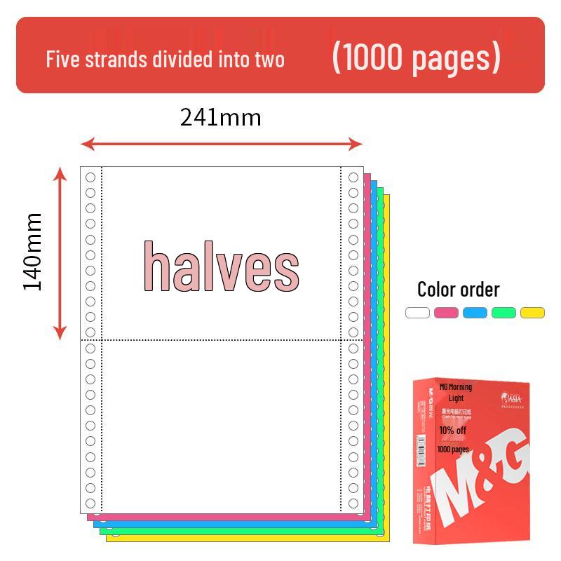 Tear-off Morning Glory Multi-part Pin-feed Computer Paper: 3-part, 2-part, 1/3, 2-part, 4-part, 5-part, 6-part