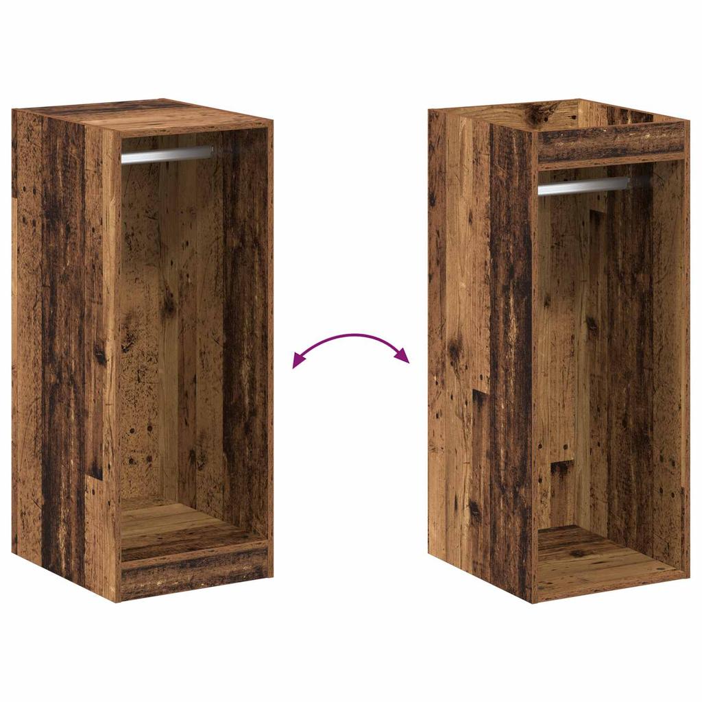 Wardrobe with Shelf and Storage Reclaimed Wood Look 41 x 48 x 102 cm