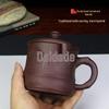 Yixing Zisha Bamboo Joint Teacup with Lid - Handmade Purple Clay Cup