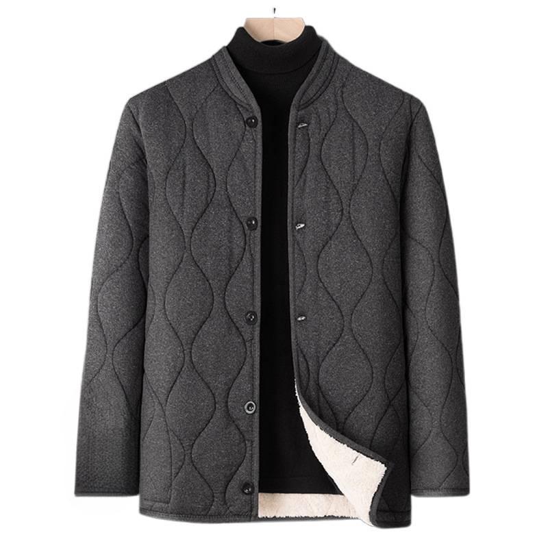 Woodpecker Men's Winter Alpaca Wool Cotton Warm Jacket for Mid-aged & Elderly