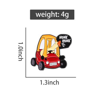 Honk Honk Gans Auto Emaille Anstecknadeln Benutzerdefinierte Broschen Reversabzeichen Cartoon Tier Lustiger Schmuck Geschenk für Kinder Freunde