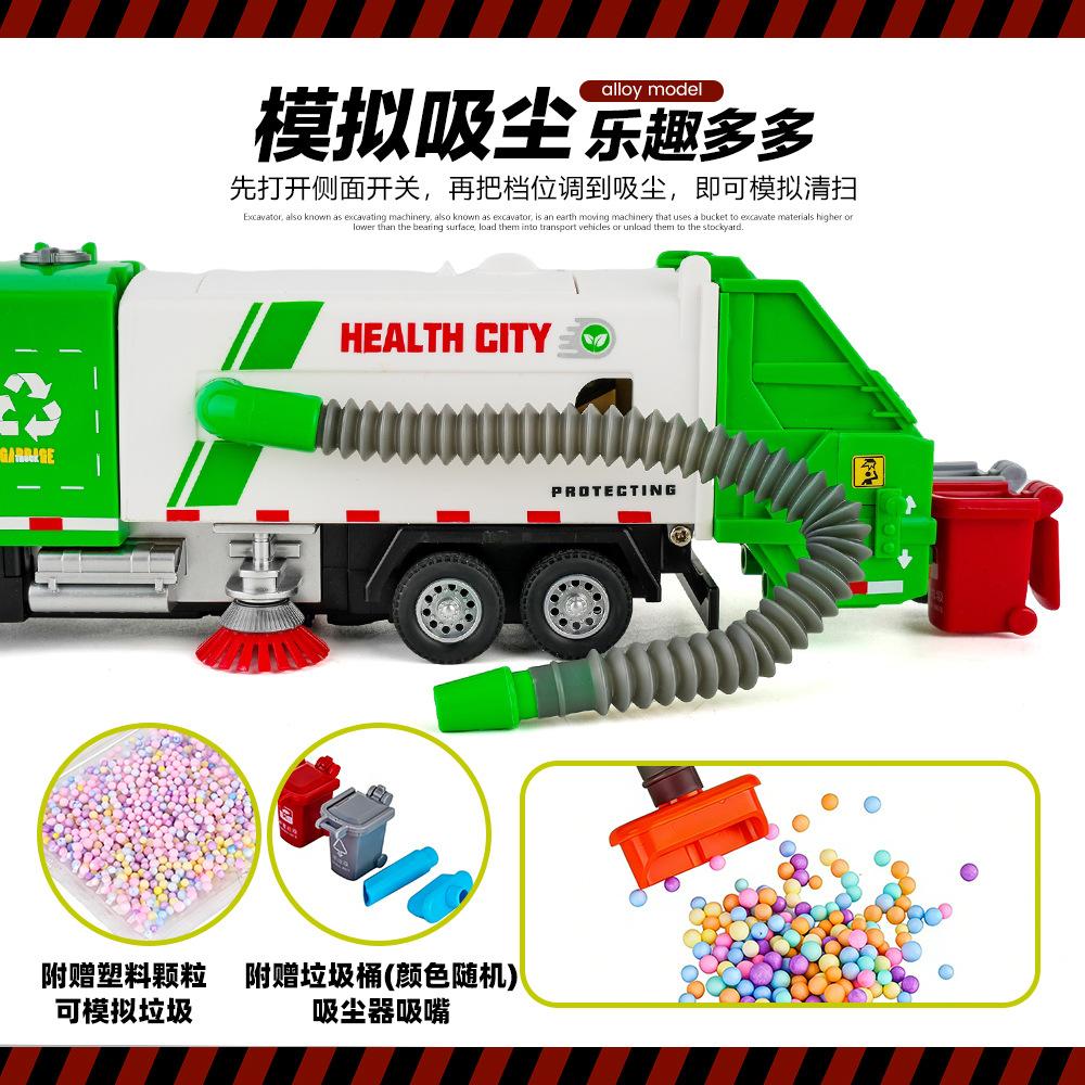 ABBM1 Eagle Simulation Alloy Electric Vacuum Sweeper Garbage Sanitation Construction Vehicle Model Sound and Light Pull Back Toys