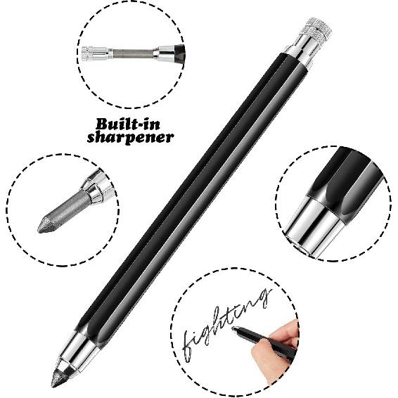 Outus 3 Pcs 5.6 Mm Lead Holder Mechanical Pencils Sketch Up Automatic Clutch Graphite Pencil with Built-in Sharpener Lead Pencil For Construction,