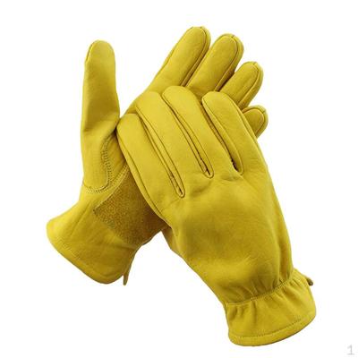 Mens Motorcycle Cowhide Leather Yellow Racing Motorbike Biker Gloves