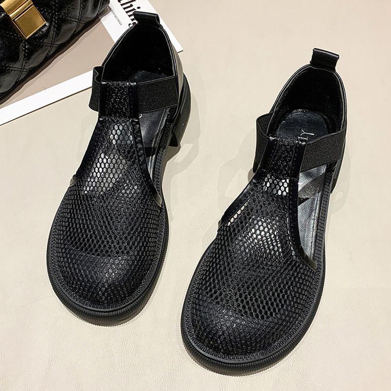 Balíček Sandály na hlavě Dámské Léto Venkovní nošení Síťované duté Prodyšné Boty s velkou hlavou Silné na podpatku Římské boty