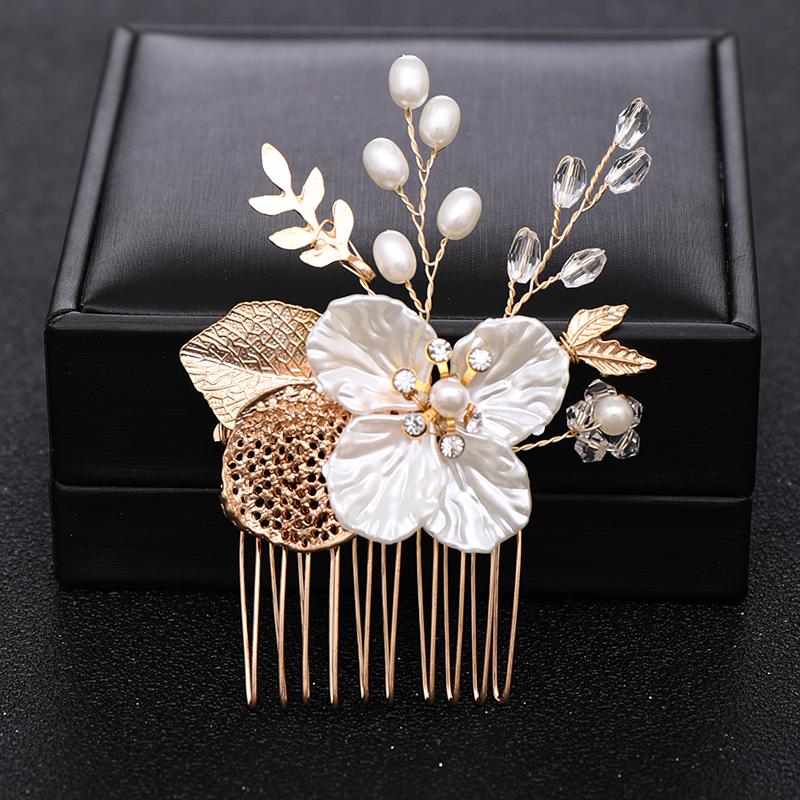 

Золотой или серебряный жемчуг цветок лист кристалл гребень для волос шпилька ободок для женщин невесты свадебные аксессуары для волос ювелирные изделия гребень подарок