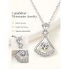 925 Sterling Silver Fan-Shaped Pendant Necklace for Women Korean Style Unique Design Moissanite Dangle Romantic Valentine's Day