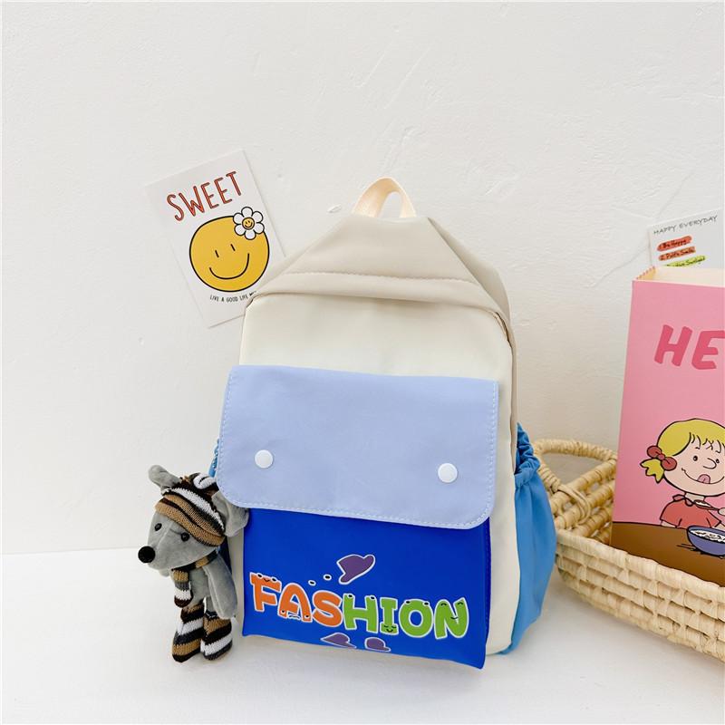 Charming Dual Color Kids Backpack Made Of Durable Canvas Perfect For School Use