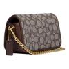 Coach Dinky 18 Classic Monogram Turnlock Chain Shoulder Bag Canvas And Leather Crossbody Small Women Crossbody Bag Coffee-Brown C5281-B4S0M