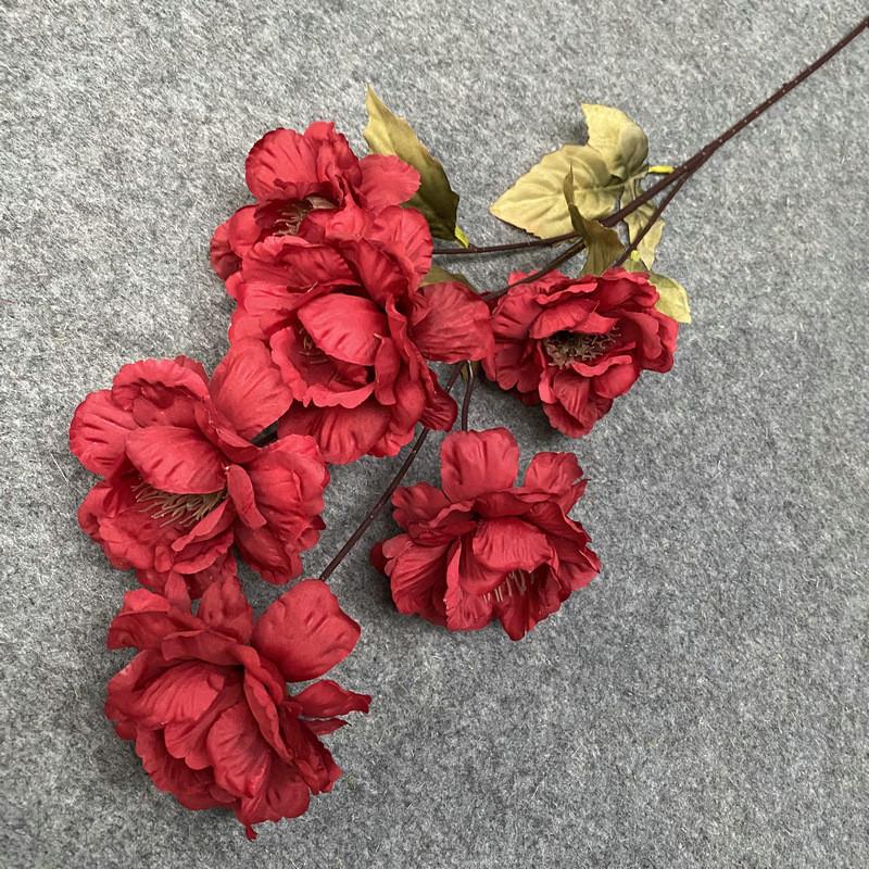 

Peony Simulated Flower Stems For Vase Display In Living Room Or Dining Room Red