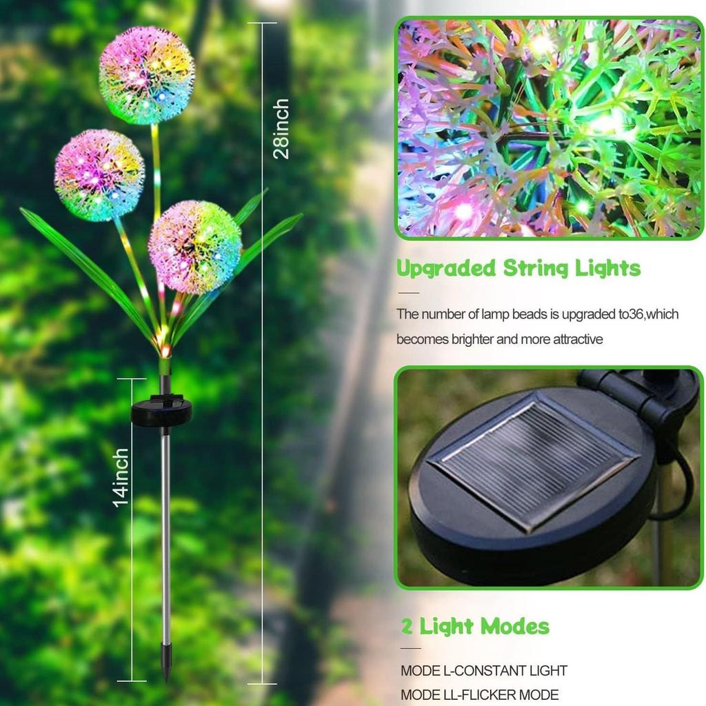 Solar Dandelion Flower Courtyard Light - Outdoor Decorative Onion Ball Atmosphere Lamp
