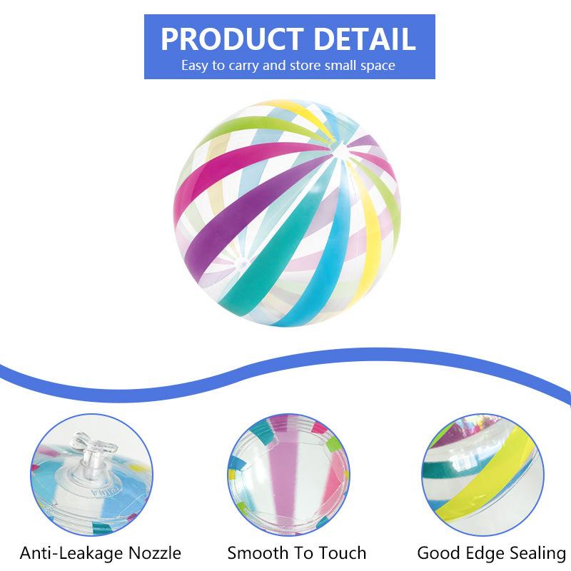 Umweltfreundliches PVC Farbgestreiftes Eltern-Kind Interaktives Spielzeug Outdoor Seaside Wasserspiel Aufblasbarer Kinderfußball Strandball