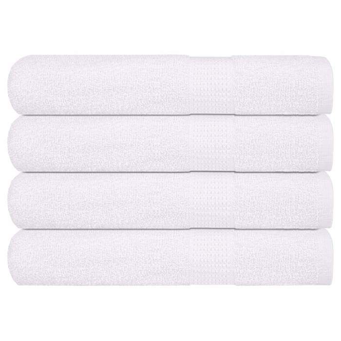 VidaXL Serviettes de sauna 4 pcs blanc 80x200 cm 360 g/m² 100% coton, serviette, serviette de bain, serviette en coton 136662