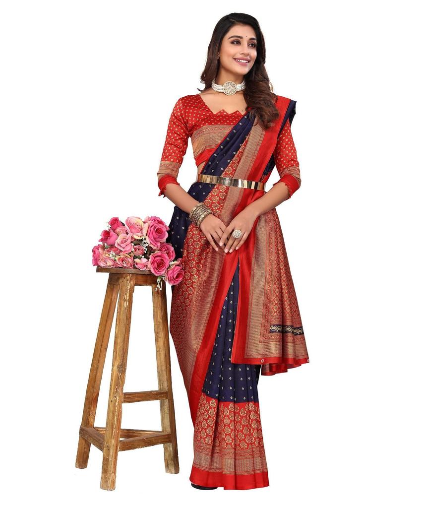 TreegoArt Fashion Women's Art Silk Daily Wear Printed Saree With Unstitched Blouse Piece - Pack Of 1