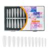 240Pcs Pre Etched Clear Fake Nail Tips Soft Gel Nail Tips 12 Sizes Full Cover False Nail Almond/Stilettos Press On Nail