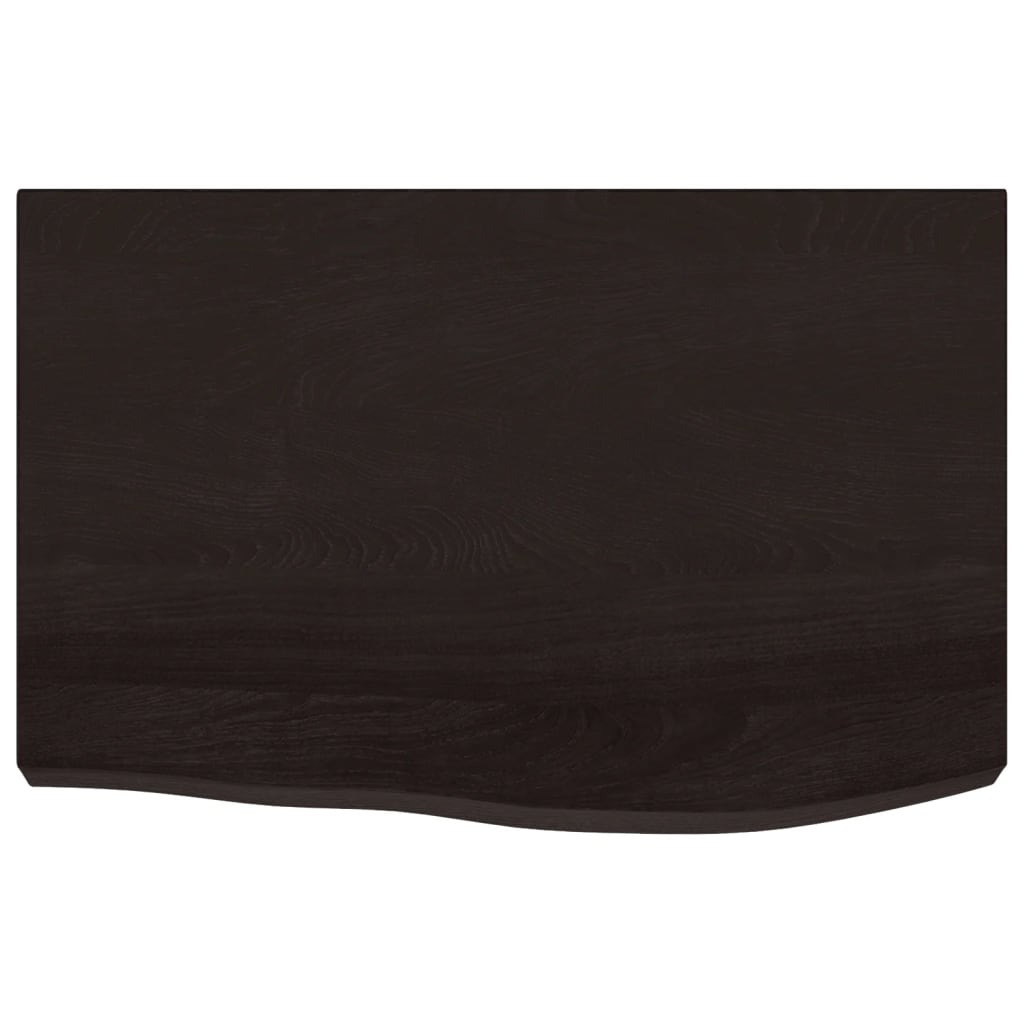 vidaXL Wall Shelf Dark Brown 60 X 40 X (2 6) Cm Solid Oak Wood Treated