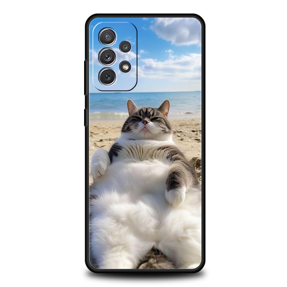 Phone Case For Samsung A15 A13 A51 A71 A41 A03S A05 A35 A55 A23 A25 A33 A53 A73 5G Summer Beach Scene At Sunset On Sea Cover