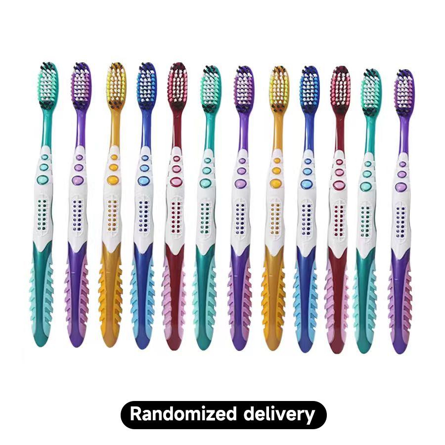 Unknown Color Shipment 4/12pcs Manual Hard Hair Toothbrush for Efficient Oral Cleaning, Individually Packaged for Adults