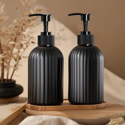 500ml Strip Soap Dispenser With Pump with Tray Body Wash For Bathroom Refillable Bottle Shampoo Conditioner Lotion