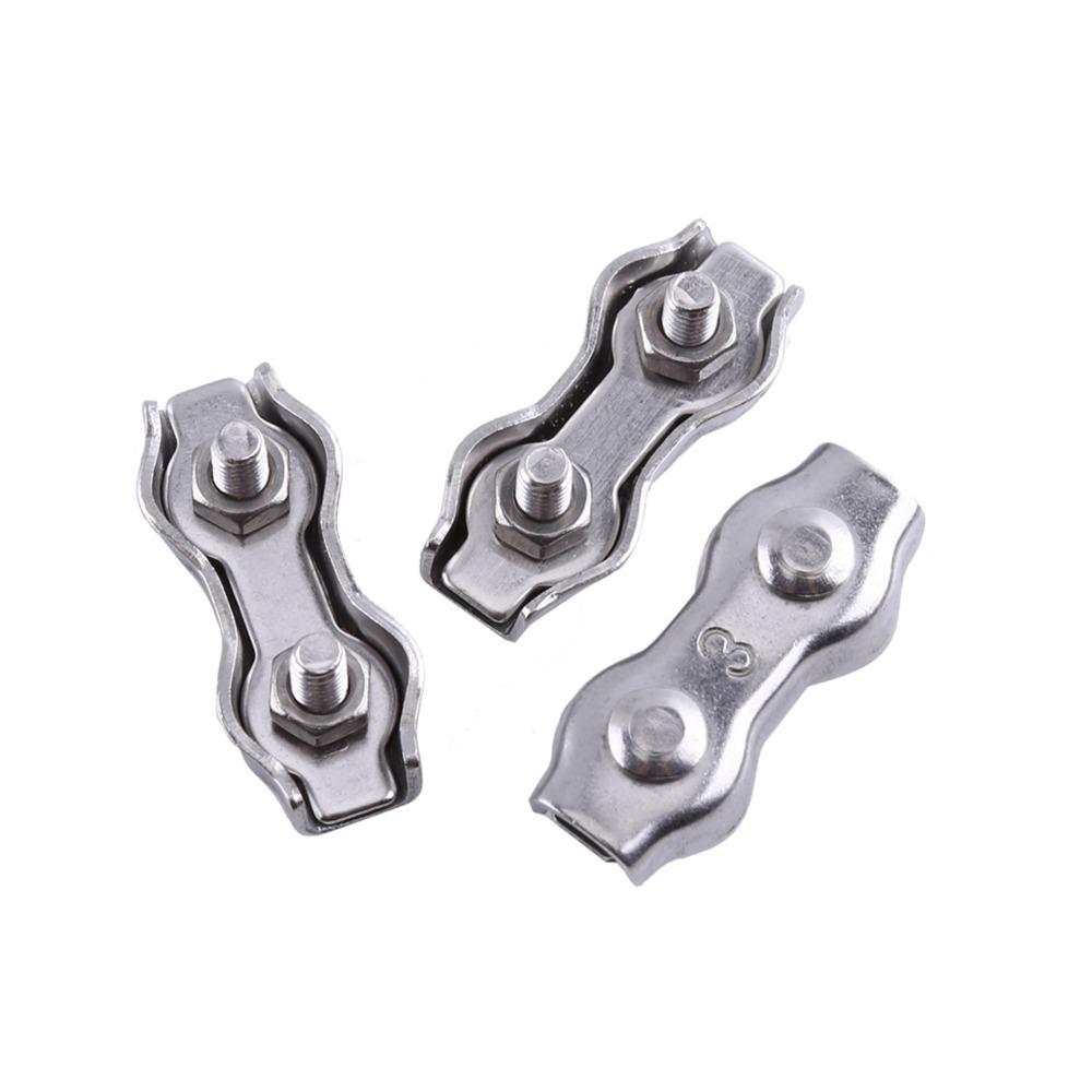 10pcs Stainless Steel M3 Duplex Clips Sturdy Design Wire Rope Clips  Cable Management