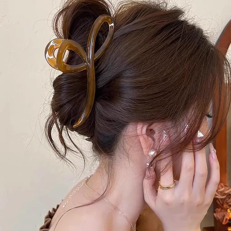 Elegant Jelly Color Bow Hair Claw For Women Girls Sweet Hair Ornament Back Headband Hair Clips Hairpin Fashion Hair Accessories