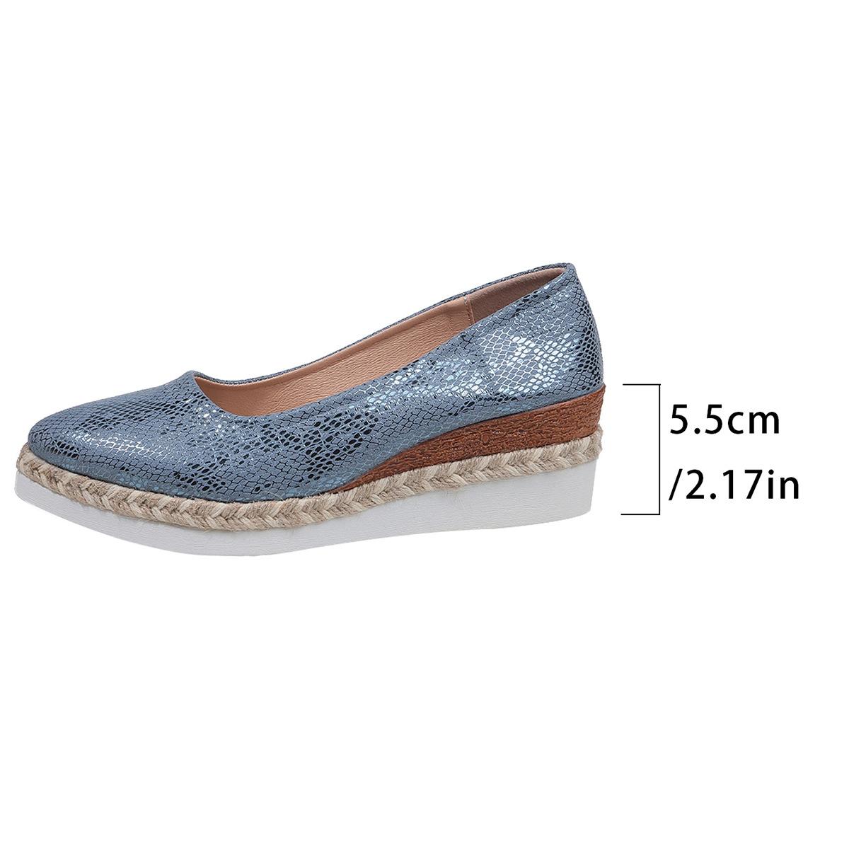 

Женские туфли на платформе и каблуках, модные туфли-лоферы с острым носком на танкетке, модные туфли-лодочки с блестками и мелким каблуком, большие размеры 41