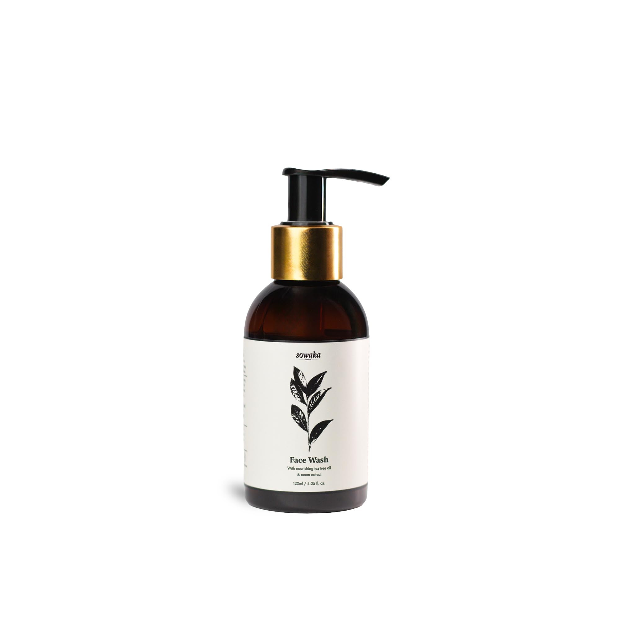 Sowaka Neem Tea Tree Face Wash 120ml | Purifying Cleanser For Oily & Acne-Prone Skin | Removes Dirt, Oil & Pollution | Daily Face Wash For Clear Fr