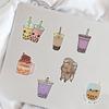 50 New Style Pearl Milk Tea Graffiti Stickers Decorate Suitcase Motorcycle Trolley Case Notebook Waterproof Stickers